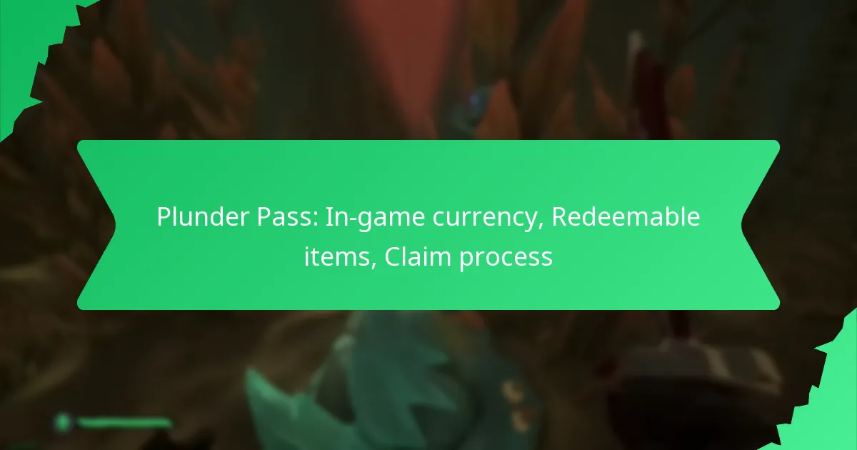 Plunder Pass: In-game currency, Redeemable items, Claim process