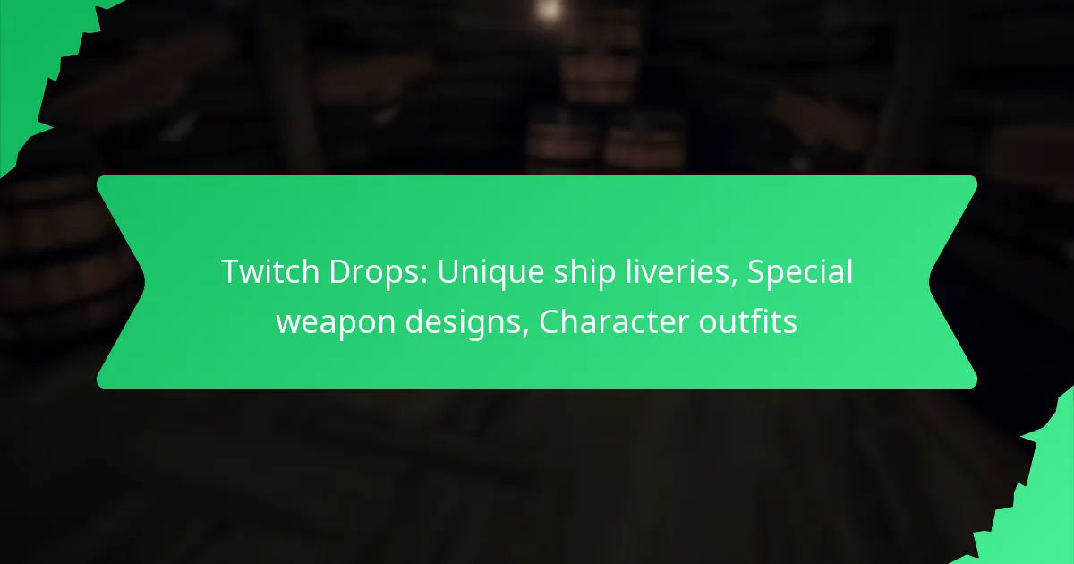 Twitch Drops: Unique ship liveries, Special weapon designs, Character outfits