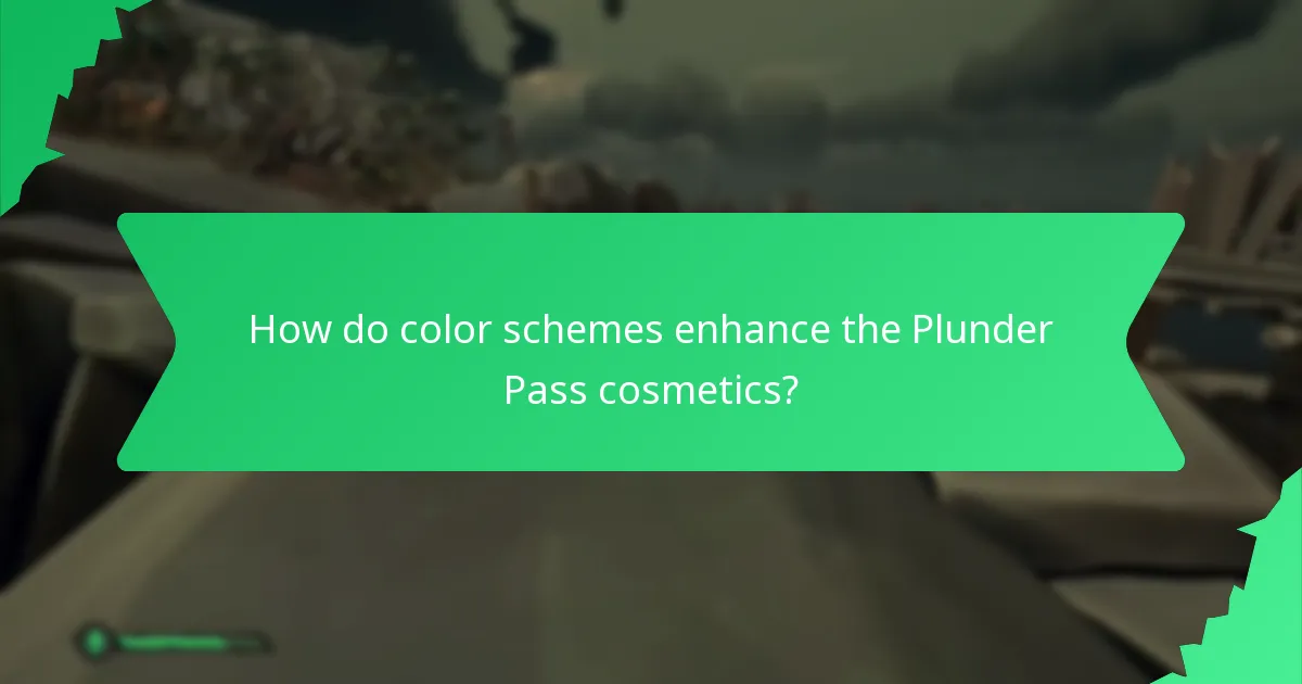 How do color schemes enhance the Plunder Pass cosmetics?