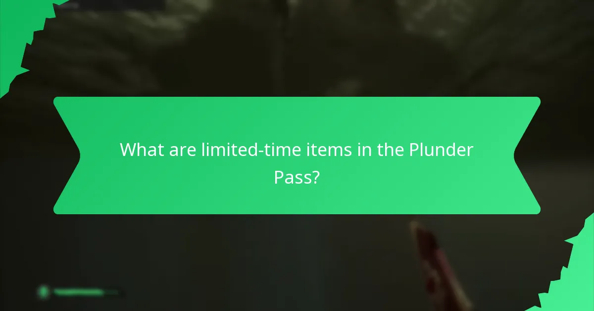 What are limited-time items in the Plunder Pass?