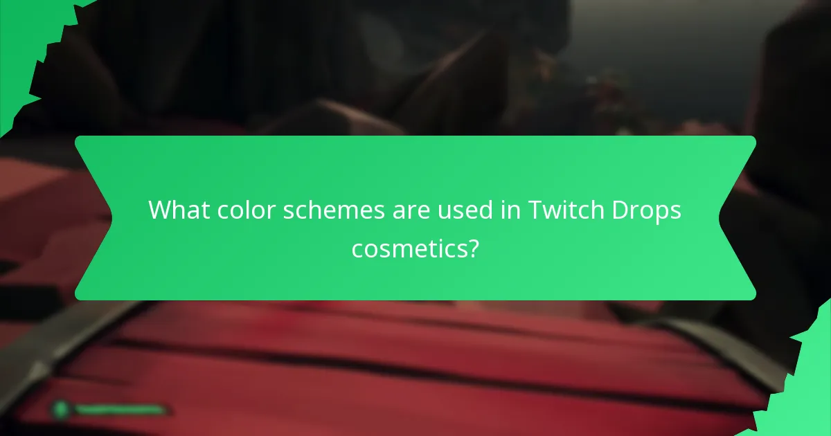 What color schemes are used in Twitch Drops cosmetics?
