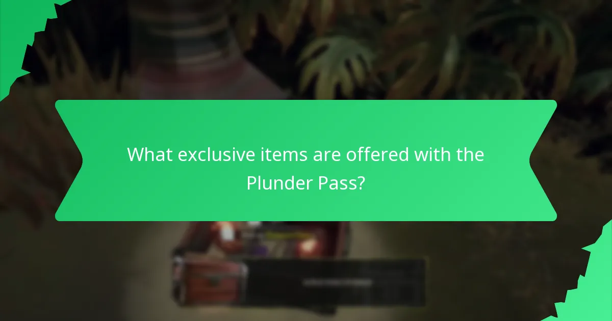 What exclusive items are offered with the Plunder Pass?