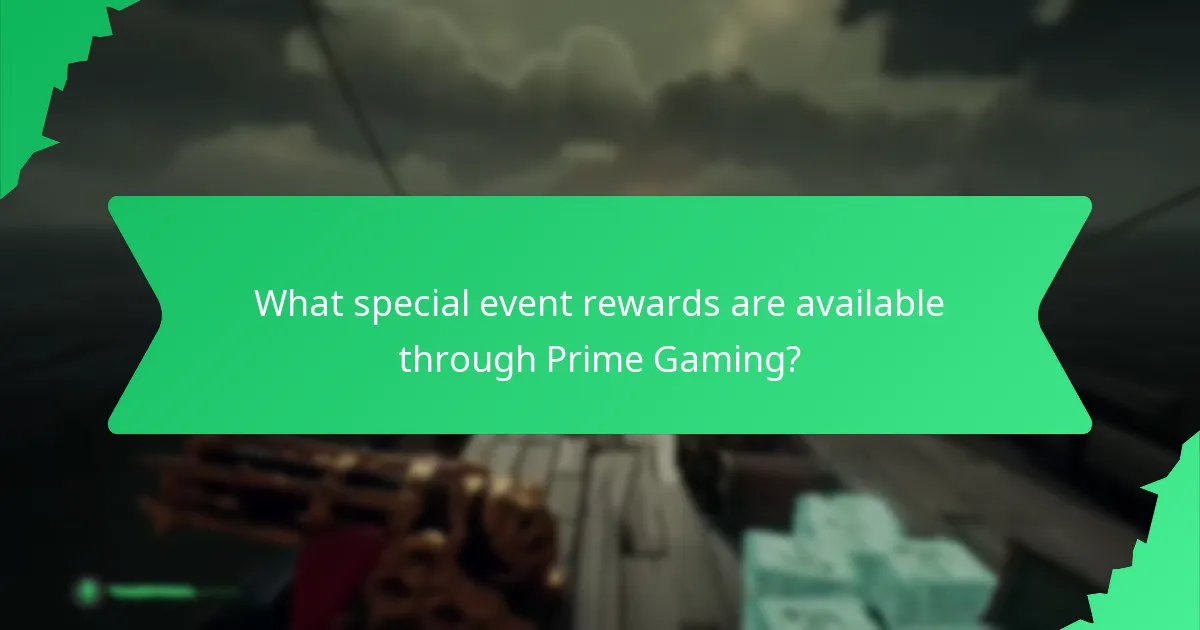 What special event rewards are available through Prime Gaming?